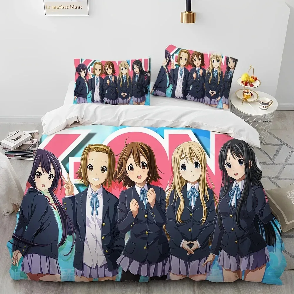 K-ON Kawaii Girls Anime Bedding Set Boys Girls Twin Queen King Size Duvet Cover Pillowcase Bed boys Adult Home Textileextile