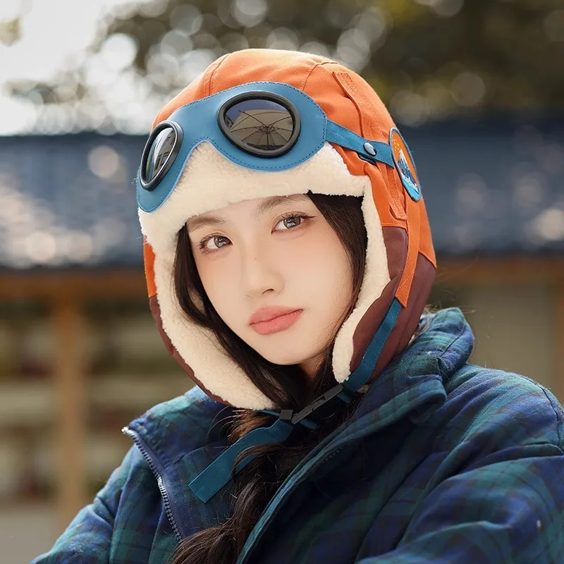 Winter-Bombermütze für Damen – verdicktes Plüschfutter, kältebeständig und warm, zum Radfahren und für den täglichen Gebrauch. Neue Warmhalte-Mütze