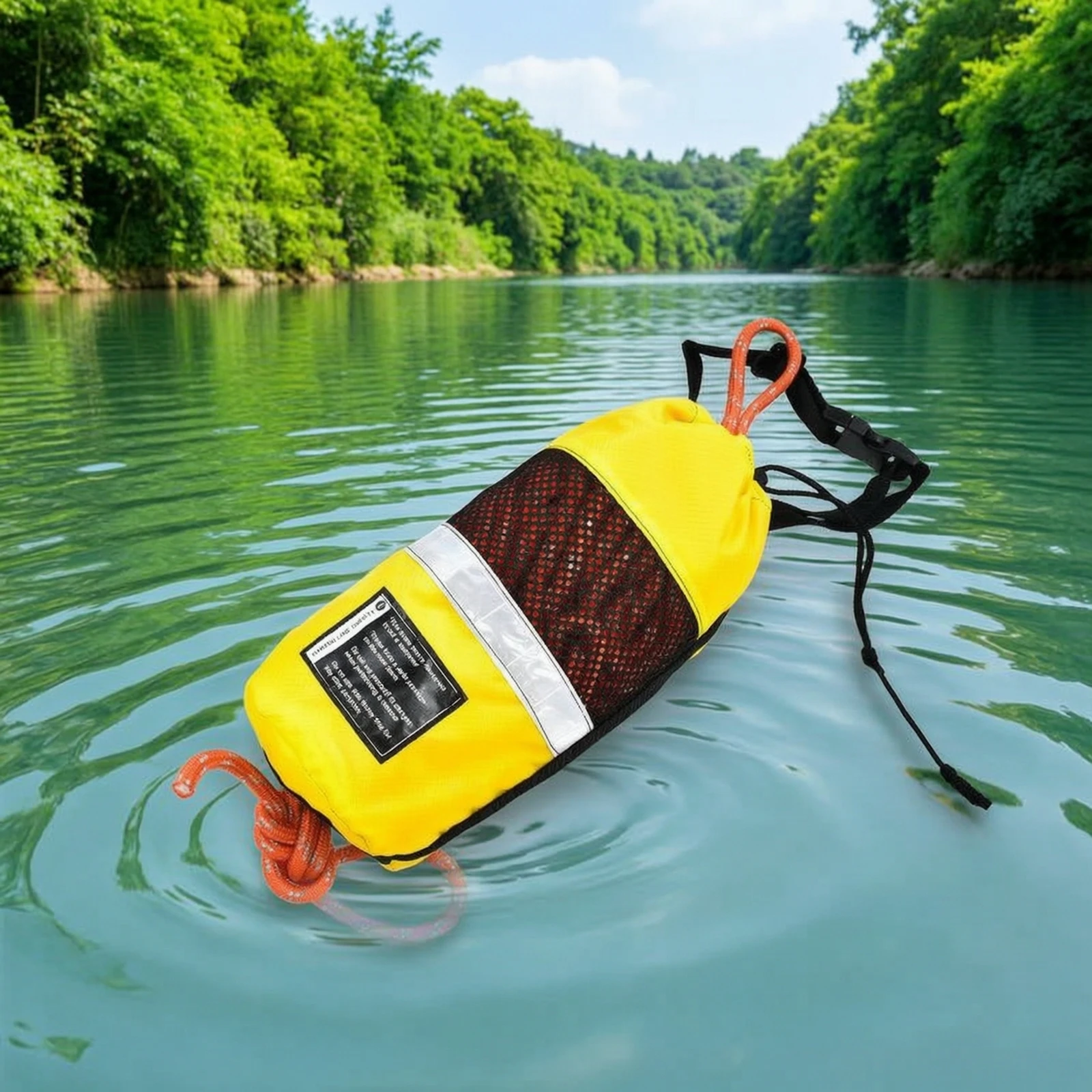 Water Rescue Throw Bag Reflective Rescue Throw Bag with Shoulder Strap High-Visibility Lightweight for Lifeguards, Kayaking