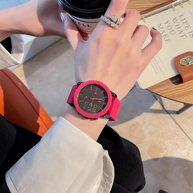 2024 Top Brand Women's Quartz Watch Fashion Candy Color Steel Strip Waterproof Clock Korean Style Casual Watch with Gift Box
