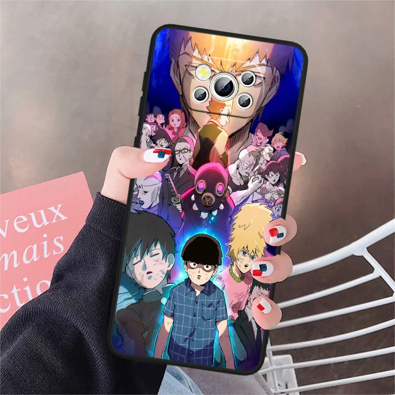 Japanese Anime Mob Psycho 100 For POCO X6 M6 C55 C50 C40 C3 F5 F4 F3 M6 M5 M4 4G 5G GT Pro Silicone Black Phone Case