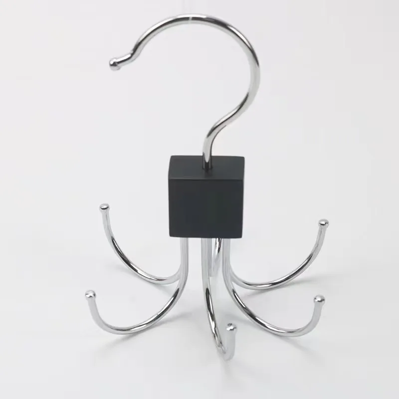 Multifunctional Rotatable Six-Claw Hook Coat Hanger Towel Belt Storage Rack Door Hanger Hook