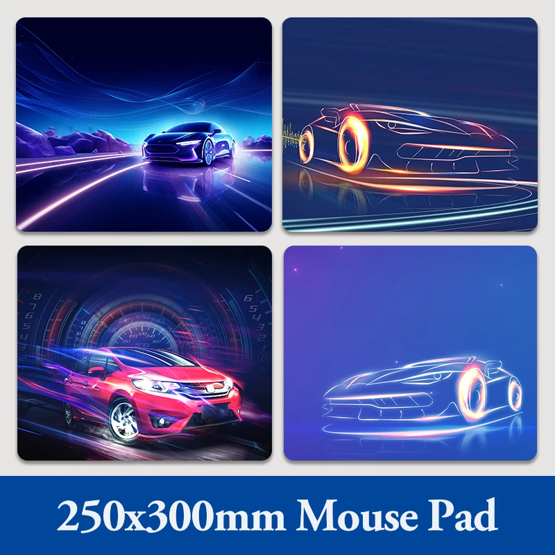 Small Size Custom 220x180MM Mouse Pad Neoprene Rubber With Top Fabric Cool Car 300x250MM Game Mat 250x200MM Table Cover