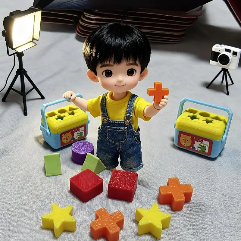 Interactive Educational Miniature Dollhouse Shape Sorting Toy Set for Kids Learning Fun