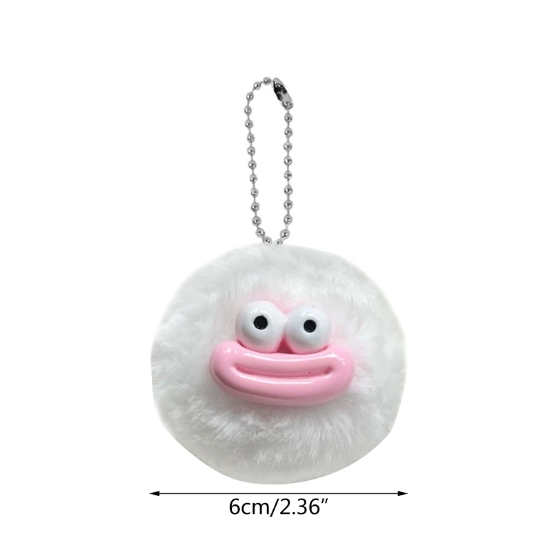 Sausage Mouth Pompoms Keychains Kids Colorful Toy Backpacks Car Key Keychain