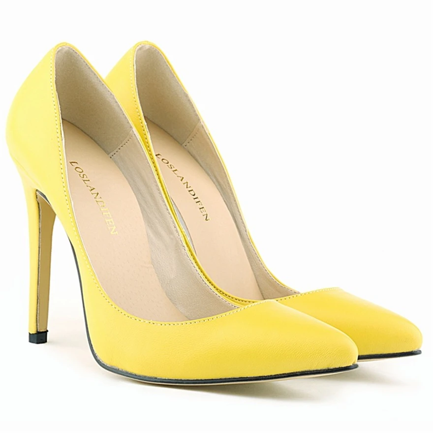 Primavera sapatos de casamento da moda de couro fosco feminino laranja azul vermelho saltos altos stiletto bombas dedo do pé apontado senhoras