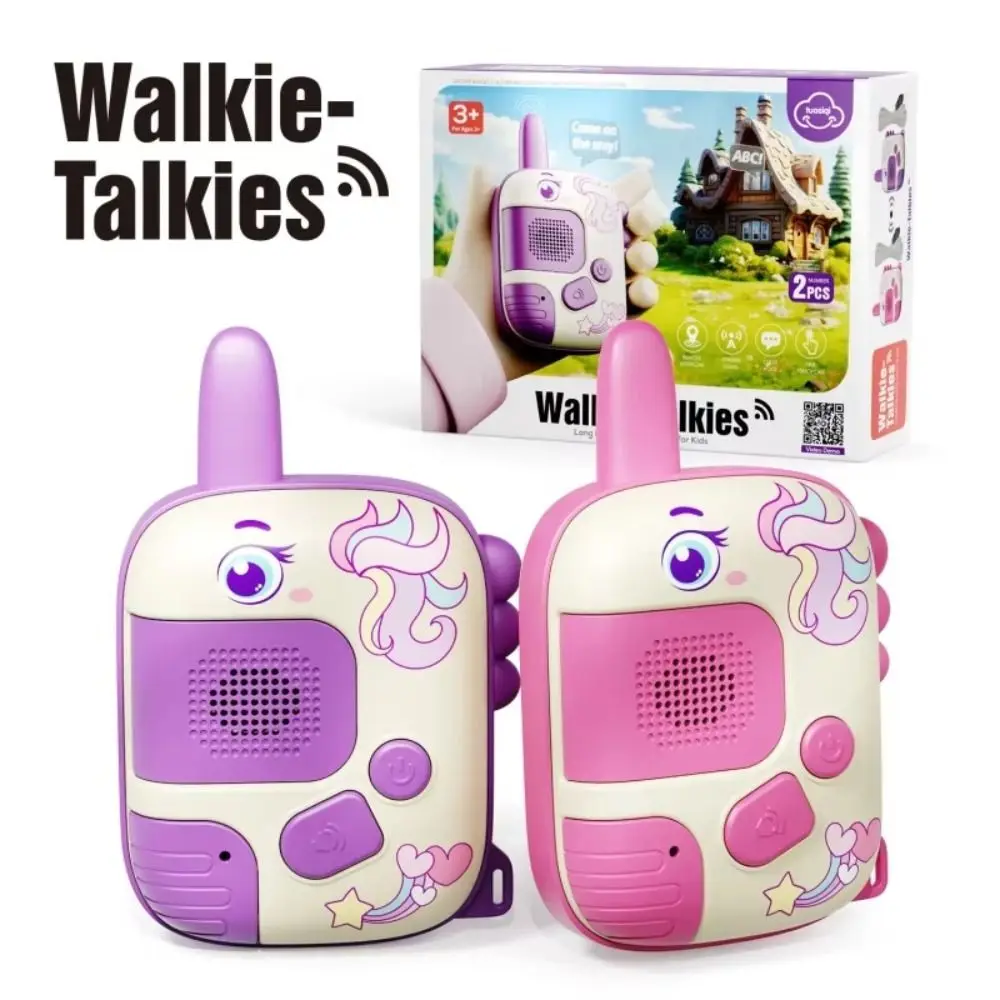 1 Pair Lovely Dinosaur Walkie Talkies Wearable Lanyard One Click Call Wireless Communication Long Range