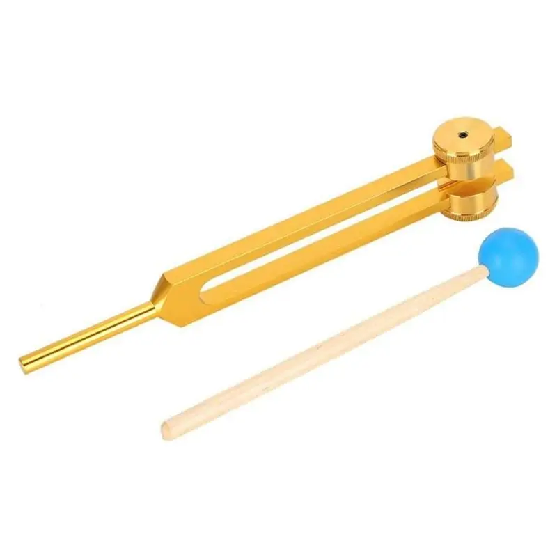 New arrival  Aluminum Alloy Tuning Forks,111Hz Tuning Fork with Hammers for Nervous System Testing Sound Healing Therapy,Gold