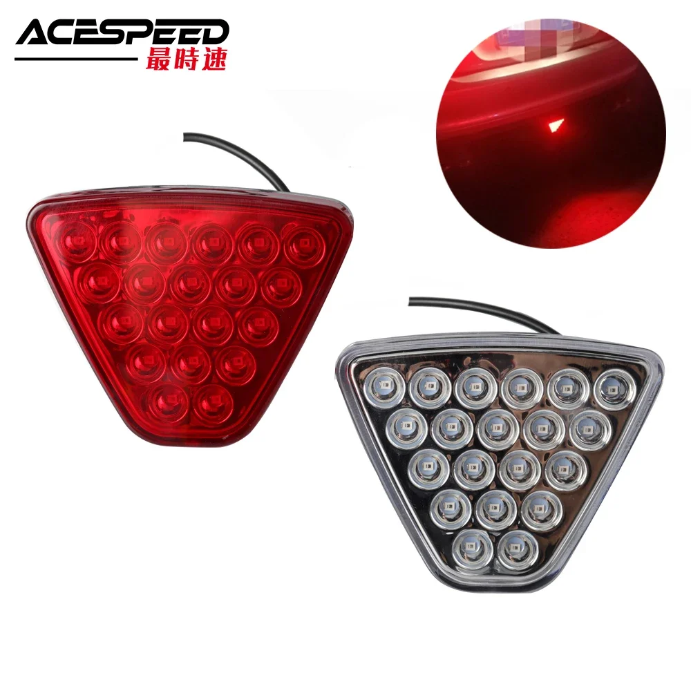 Universa Mugen JDMl LED Rear Brake Fog Lights Square Pilot Light F1 Style Rear lip Bumper Lamp For Honda