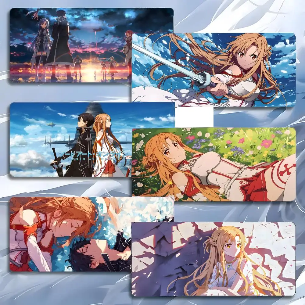 Anime SciFi s-Sword Art O-Online Mauspad, großes Gaming-Mauspad mit LockEdge, verdickte PC-Tisch-Schreibtischunterlage