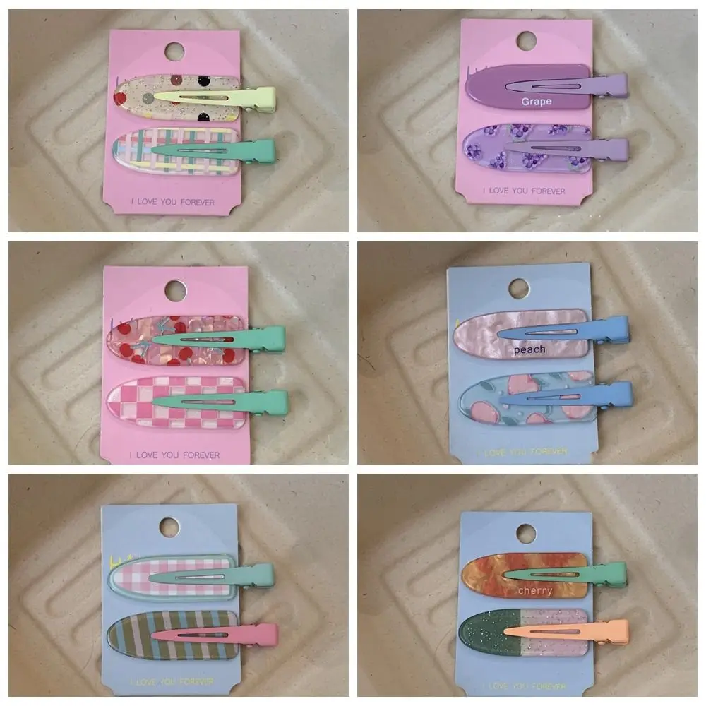 スイートチェリー跡のないヘアピンジオメトリ前髪クリップフルーツヘアピン韓国スタイルバレッタメイクヘアクリップ子供