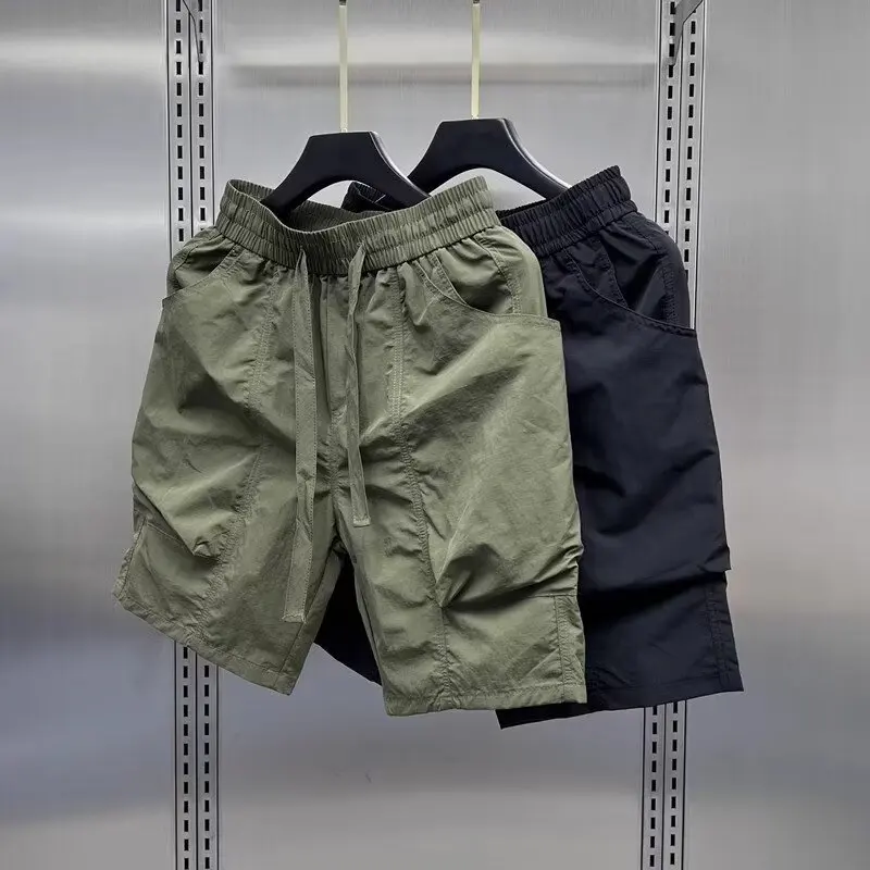 

Men's Five-Quarter ort orts Qui Dry Sportswear with Large kets Breathable Casual Pants Straight Leg mid Waist