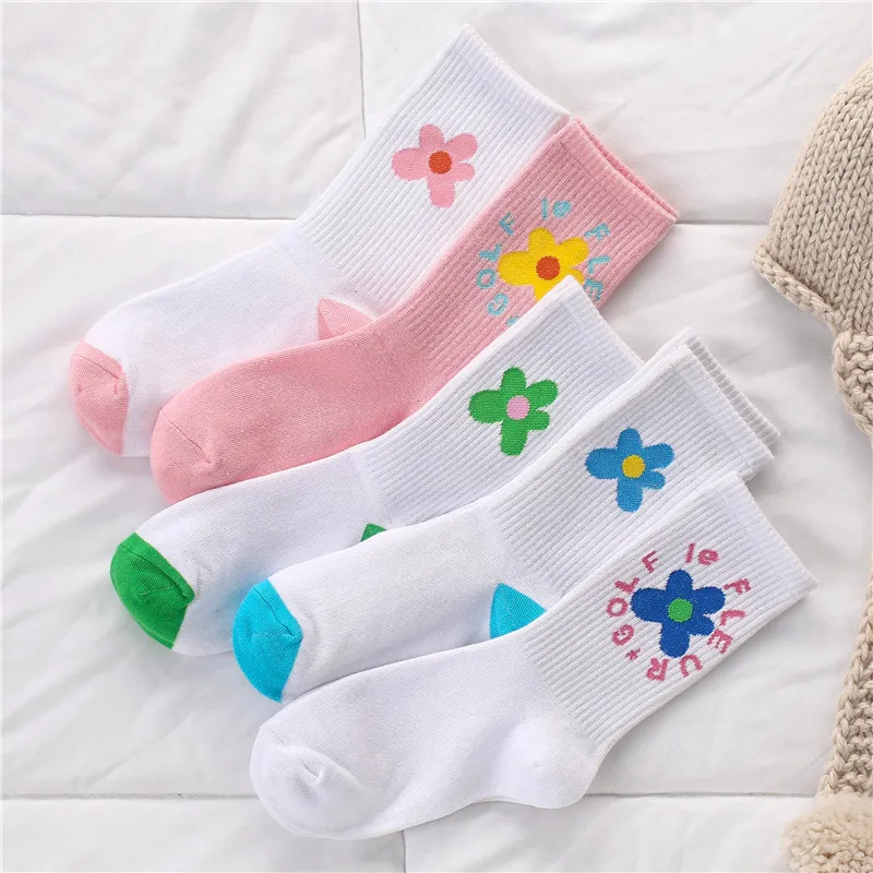 

Beauty Flower Socks Women Golf Long Tube Stockings Women's Classics Knee High Socks Sport Socks Skateboard Floral Print Socks