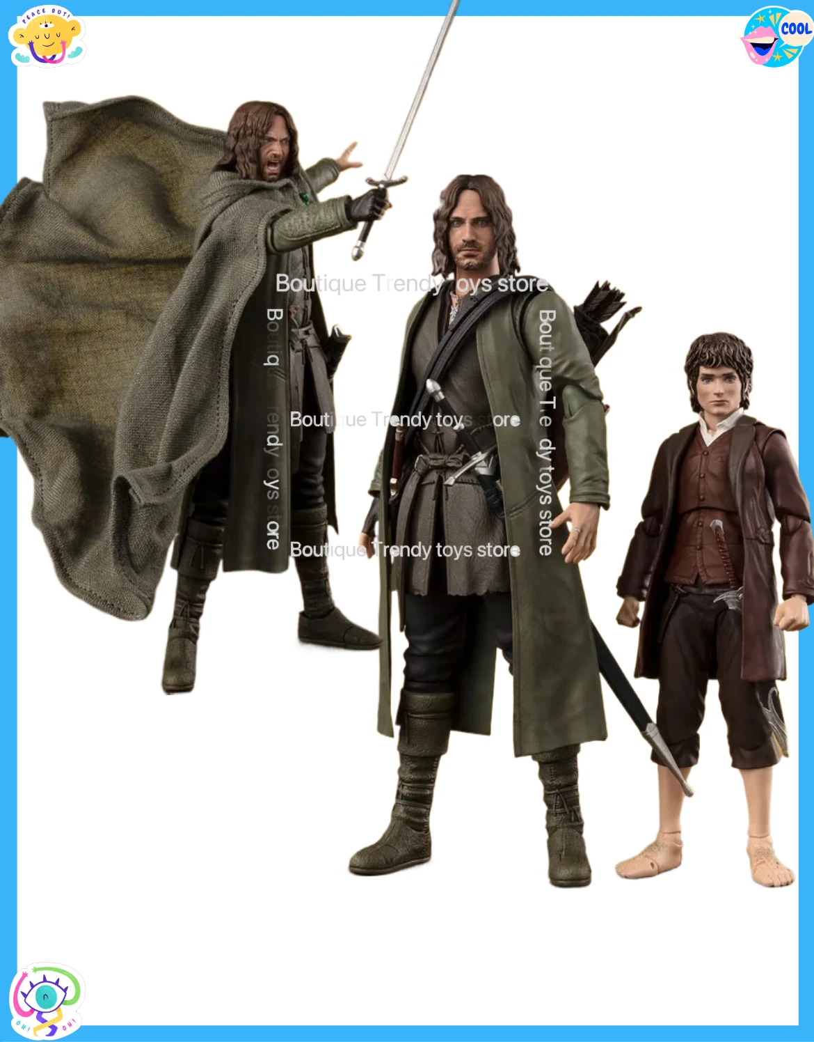 

In Stock BANDAI Original S.H.Figuarts THE LORD DF THE RINGS ARAGORN FRODO BAGGINS GOLLUM SHF Action Figure Model Toy Gift forKid