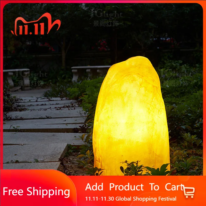 

Stone Modern Outdoor Light Luxury Display Designer Led Creative Patio Yard Trendy Lighting Statue Luce Giardino Home Decoration