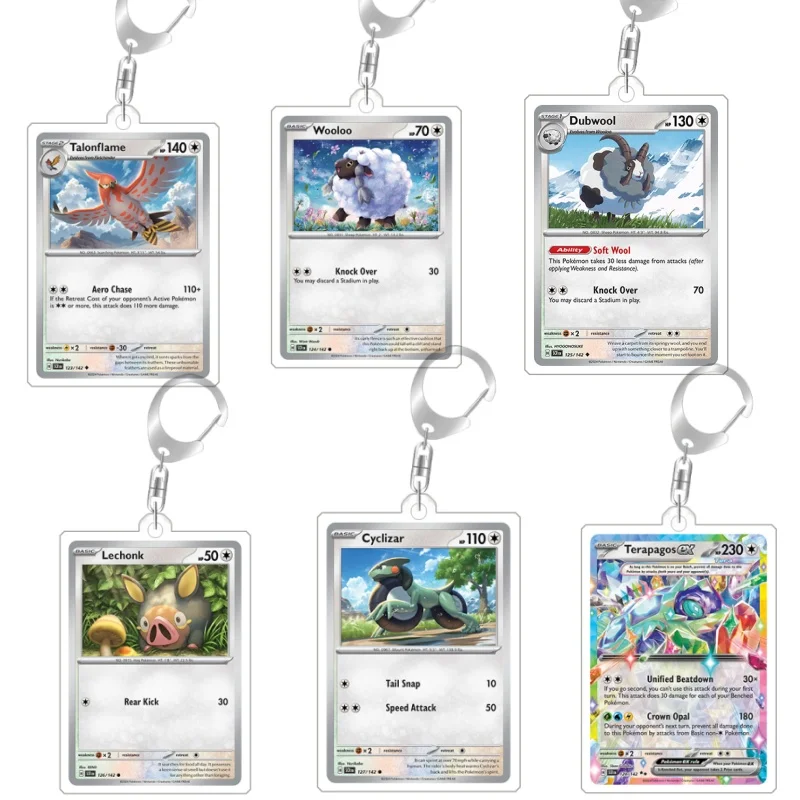 Para pokmon talonflame wooloo dubwool ledian chaveiro dos desenhos animados acrílico caseiro coleção bonito ornamento de mesa brinquedo presente