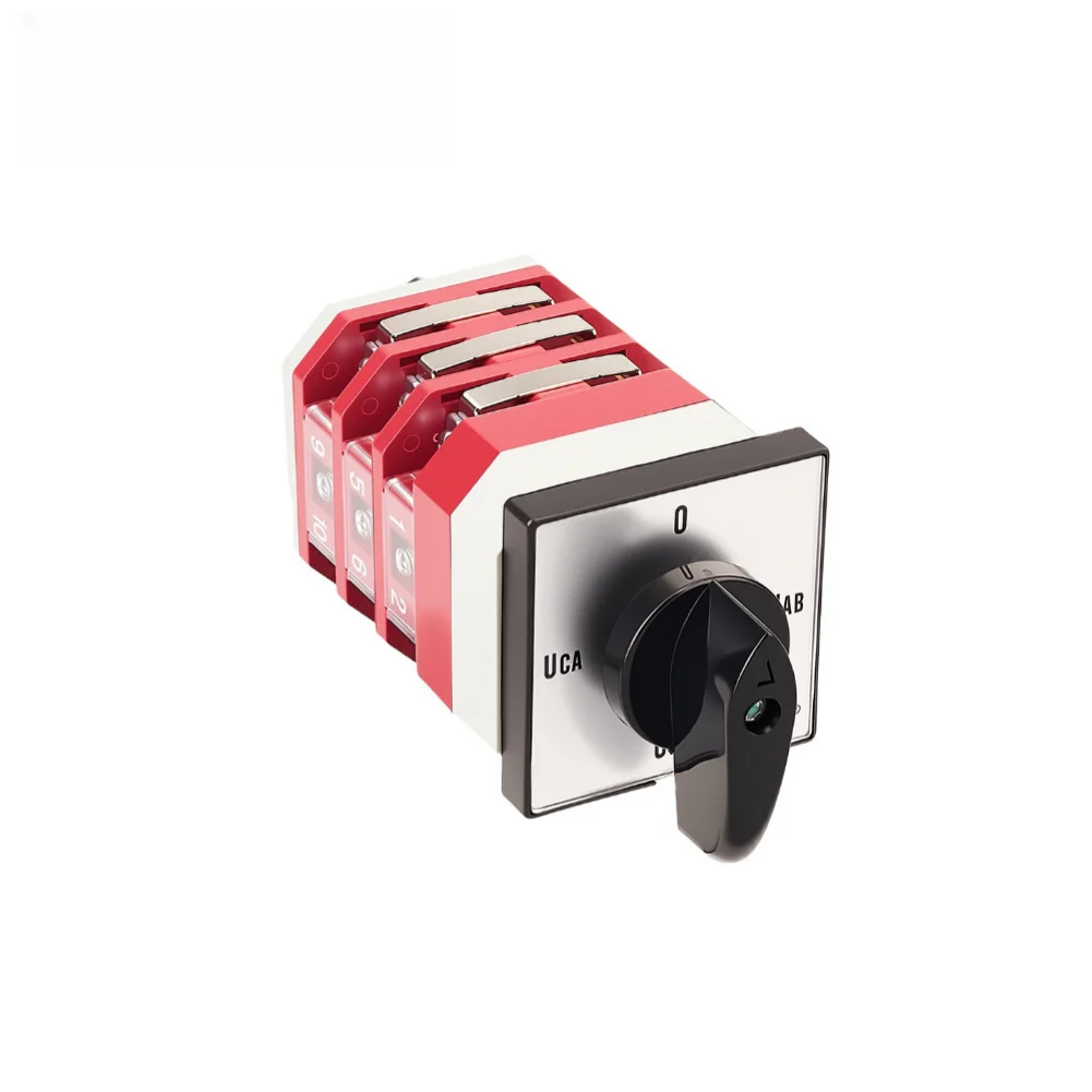 Industrial Grade 3-Phase Changeover Switch LW12 16/YH3.3 16A with Neutral Position No Neutral Wire for Machinery