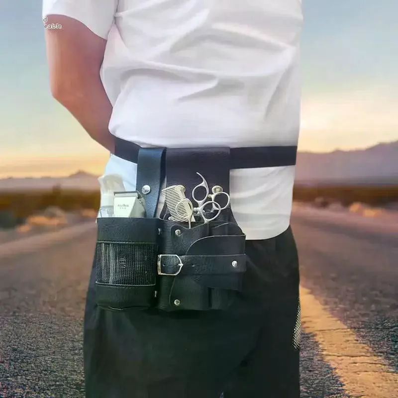 

Barber Hair Scissor Bag Clips Comb Case Hairdressing Barber Holster Bags Holder Tool Salon Waist Pack Belt PU Leather Bag