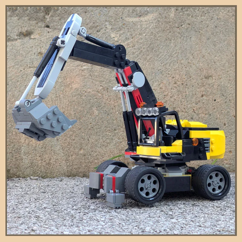 MOC-250479 Wheeled Excavator Building Block Assembly Puzzle Education Boys' Toys Model Brick Small Particle DIY SET 456PCS