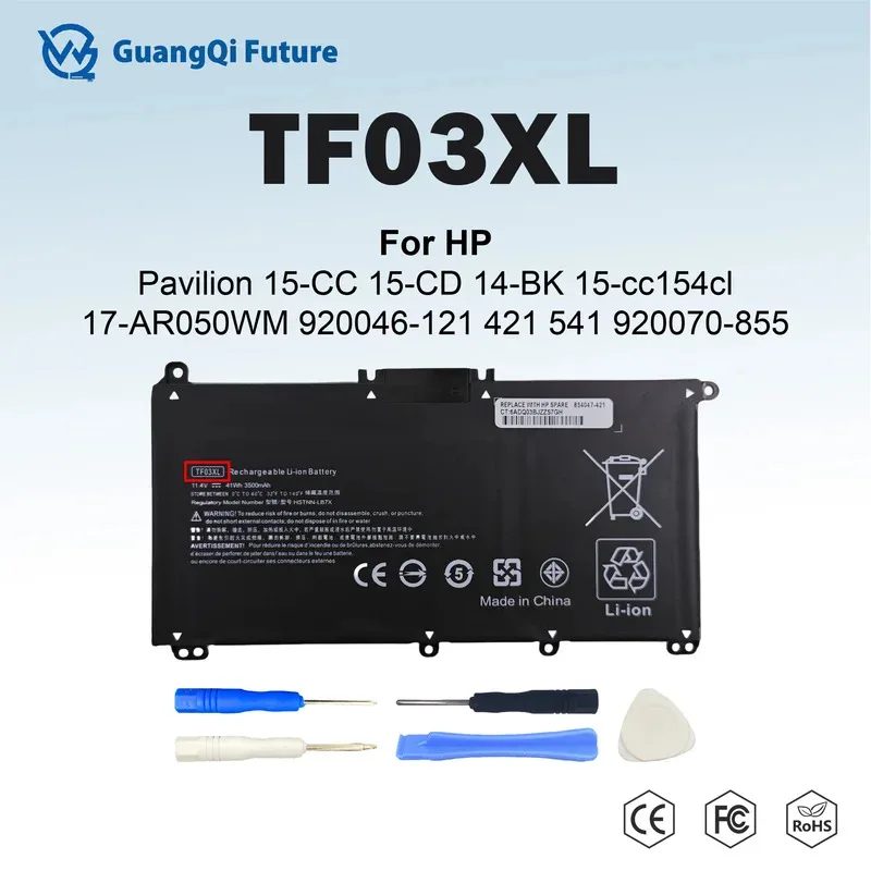 

TF03XL 41WH Аккумулятор для ноутбука HP Pavilion X360 14m 14-bf 14-cd 15-CC 15-CD 14-BK 15-cc154cl 17-AR050WM 920046-121421 541 920070