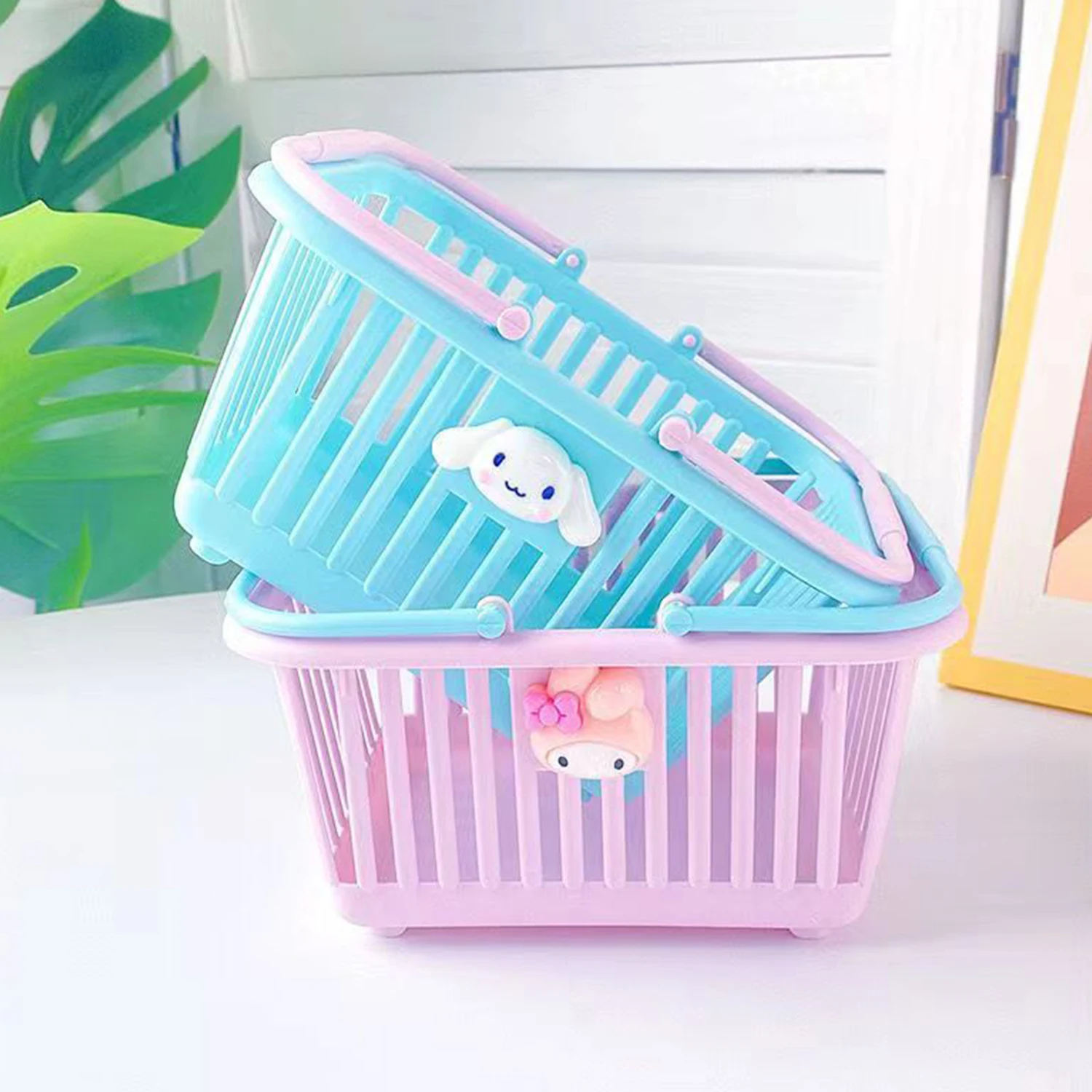 Shopping Basket Kids Grocery Basket with Handles Small Retail Shopping Baskets for Party Favors Kitchen Organizer Laundry Basket