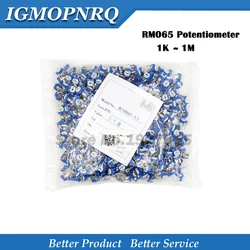 Recortadora de potenciómetro de resistencia variable, RM065, RM-065, 500, 100, 200, 1K, 2K, 5K, 10K, 20K, 50K, 500K, 100K, 200K, 1M ohm, 500 unidades por lote