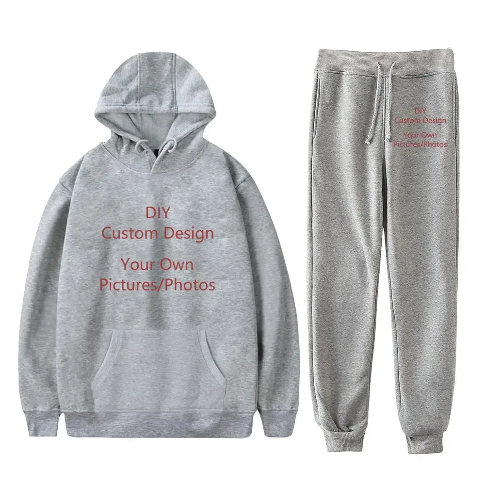 Customized Men Women Tracksuit Two Piece Set Fashion Sweatshirts+Sweatpants Daily Clothes Personality Casual Sports Hoodies Suit