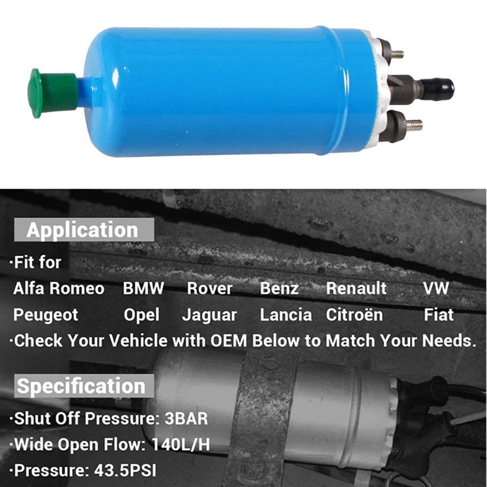 مضخة الوقود الكهربائية العالمية موصل خارجي لبنز رينو BMW ألفا بيجو 405 أوبل سيتروين 0580464038
