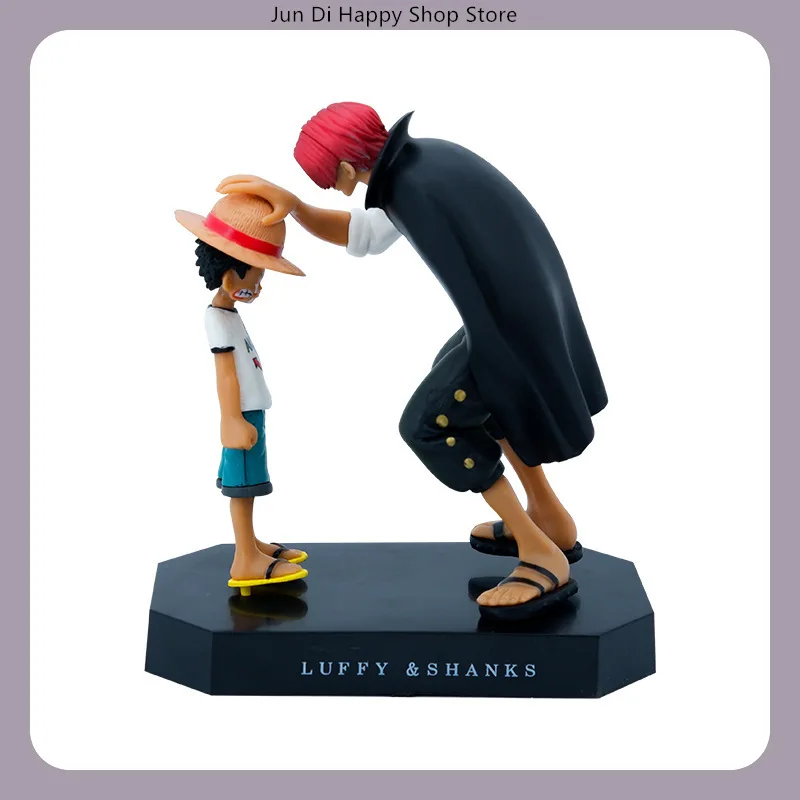 

18CM One Piece Shanks & Luffy Classic Scene Anime Figure Model Statue Collection Desktop Decoration Ornament Toy Gift for Fans