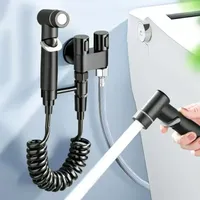 Handheld Bathroom Spray Gun Set with One in And Two Out Dual Control, Wall Mounted Faucet, Extended Cleaning Gun Accessories
