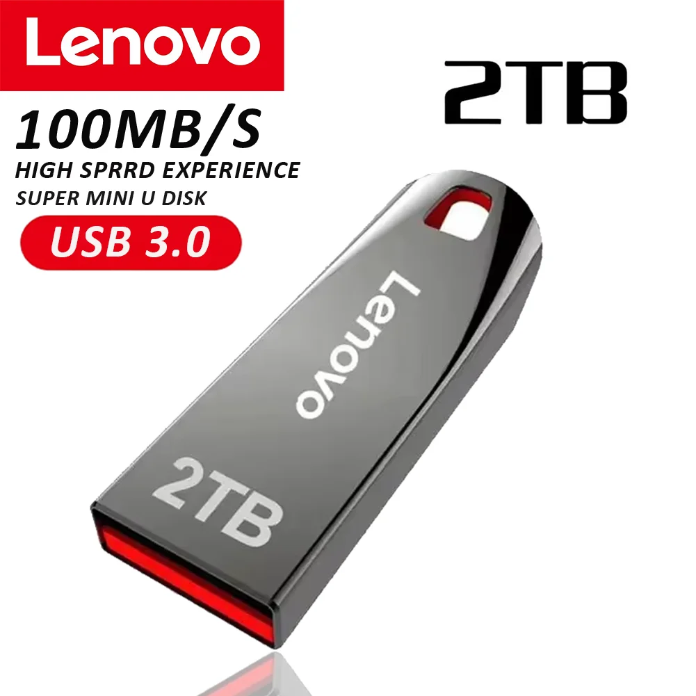 Lenovo 2TB Metal U Disk 1TB Portable Pen Drive USB 3.0 High Speed Waterproof 512GB Memory Stick 128GB Memoria Usb Flash Drives