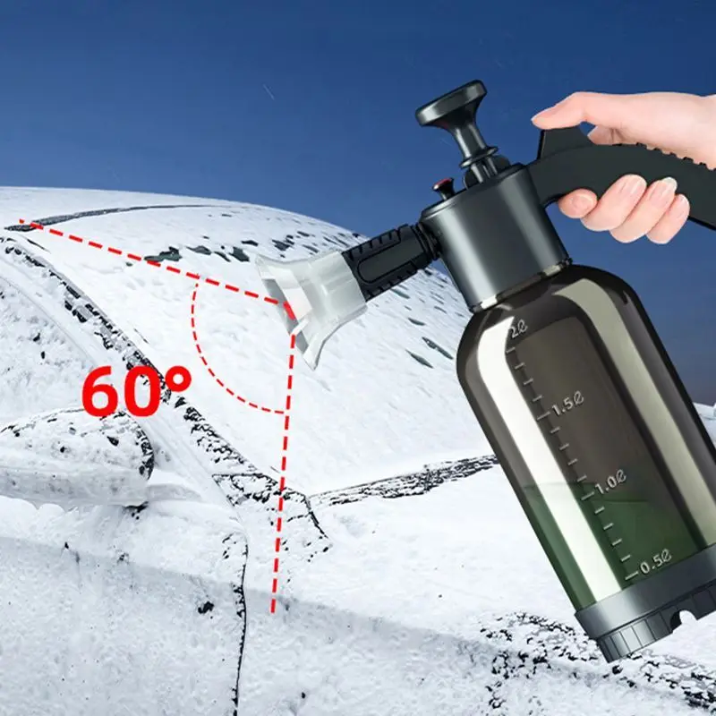 2L Hand Pump Foam Sprayer Pneumatic Washer Foam Snow Foam High Pressure Car Wash Spray Bottle for Car Home Cleaning