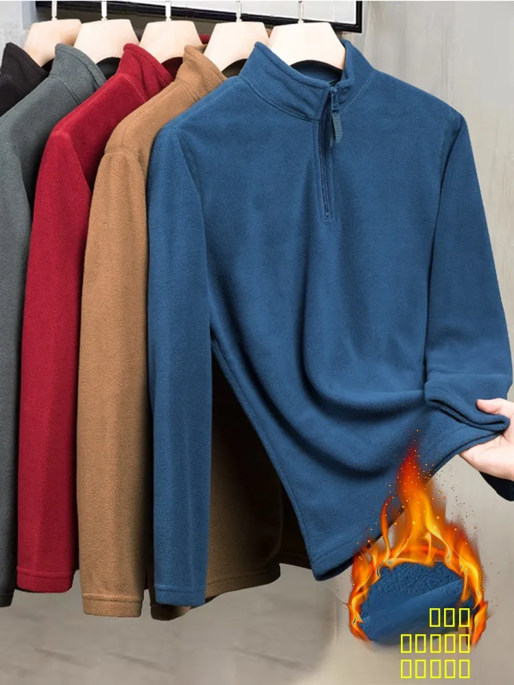 

Утепленная флисовая толстовка-куртка мужская с высоким воротником, теплая верхняя одежда, модная, из полиэфирного волокна, повседневная, свободного кроя
