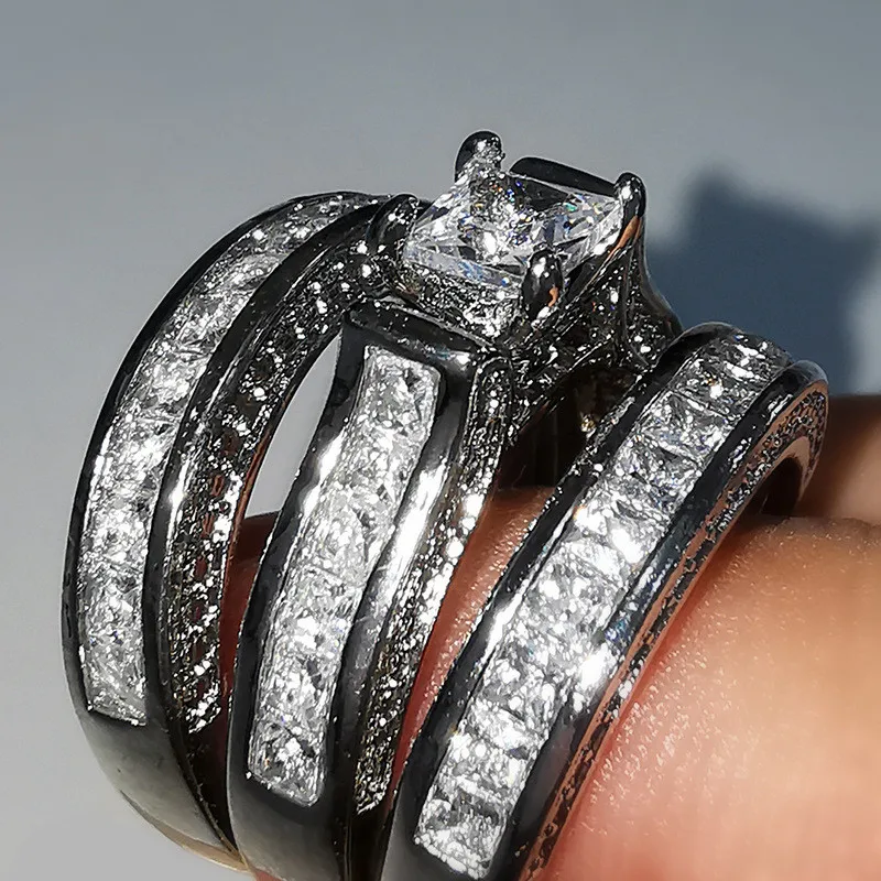 925 Sterling Silver Trendy 3Pcs Set Rings