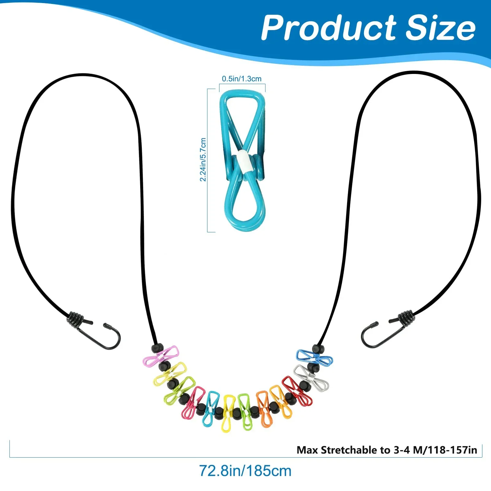 

Retractable Portable Clothesline for Travel,Clothing line with 12 Clips,,Indoor Laundry Drying line,Outdoor Camping Accessories