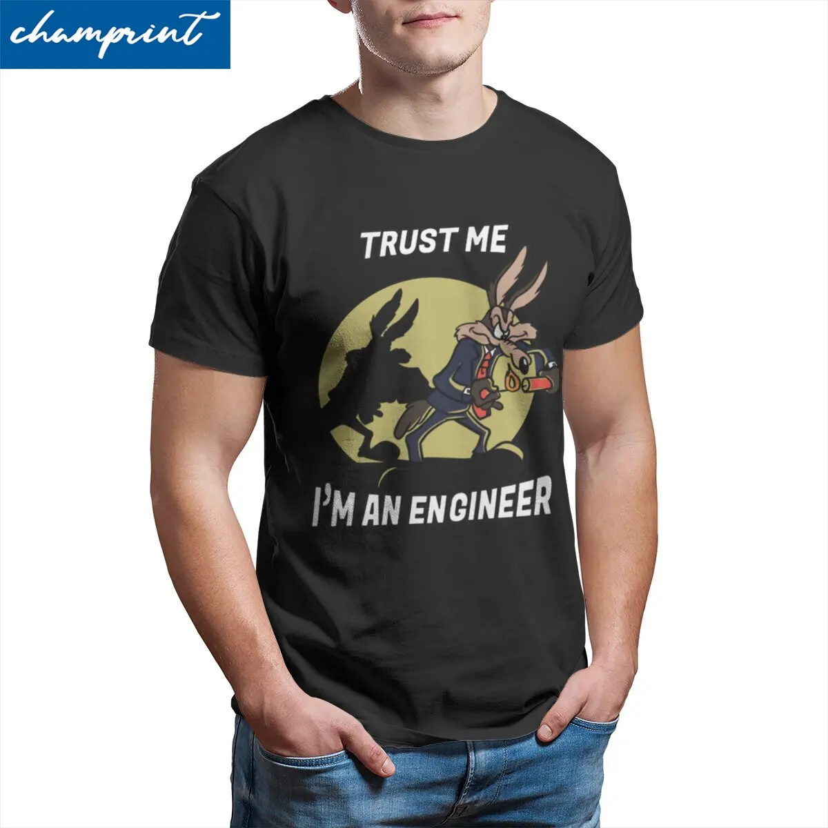 Trust Me Im An Engineer  T Shirts for Men 100% Cotton Funny T-Shirts Round Neck Engineering Tee Shirt Short Sleeve Clothes Adult