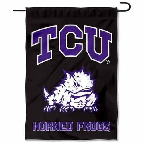 College Flags & Banners Co. TCU Horned Frogs Black Garden Flag and Yard Banner 848267018464 hhp
