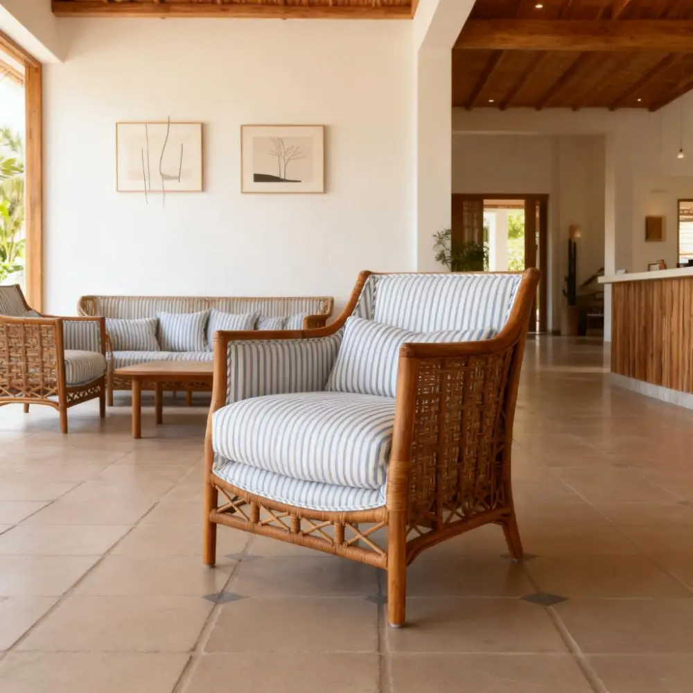 

su- Indoor Natural Rattan Chair Woven Leisure Lounge Armchair Modern Cross Back Accent Chair for Home Office Dining Apartment@