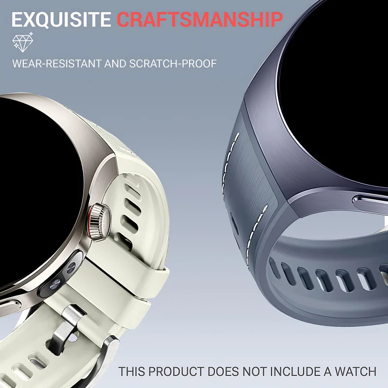Silikonowy pasek z metalową klamrą do Huawei Watch 5 (46 mm), regulowany, stylowy, bezpieczny, wykonany z wysokiej jakości materiałów, akcesorium do smartwatcha. — zdjęcie produktu 6