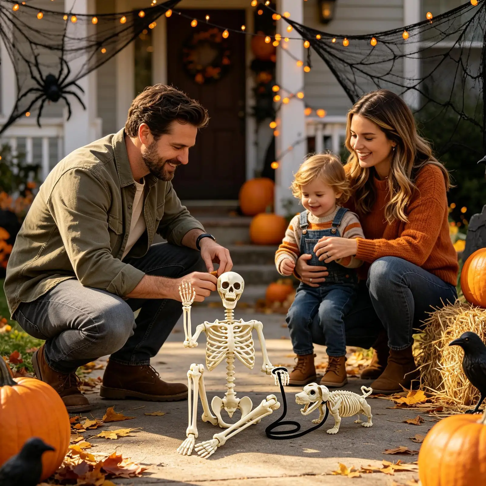 Halloween Outdoor Skeletons Posable Spooky Bones With Movable Joints Life-Size Full Body Realistic Posable Skeleton For Home