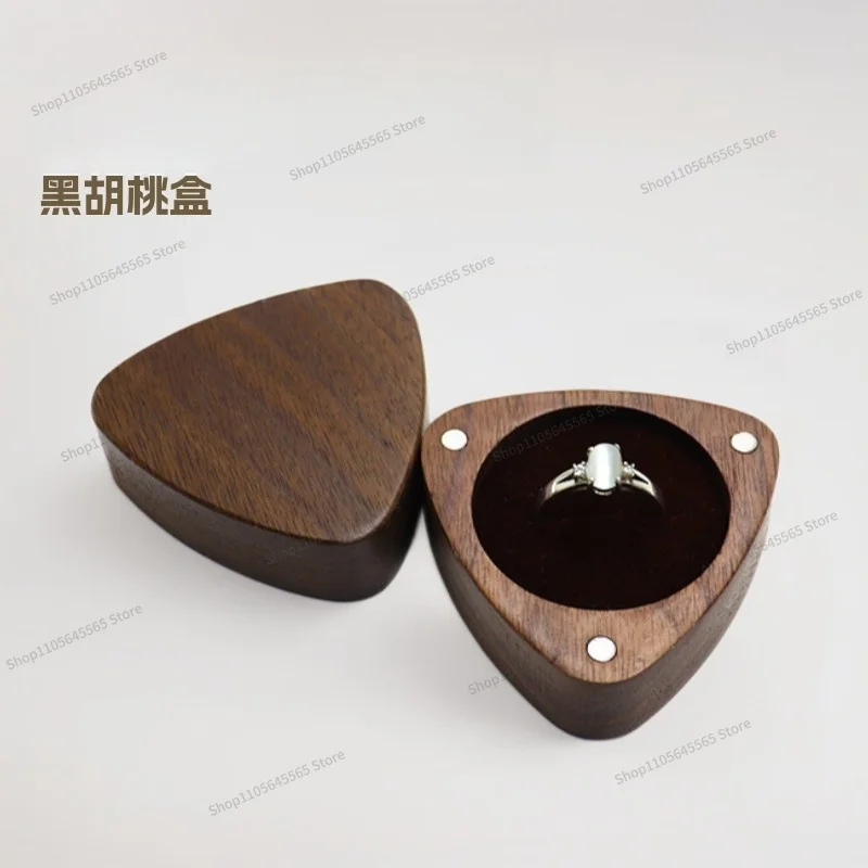 For  Triangle Wooden Box Storage Box Solid Wood Black Walnut Box