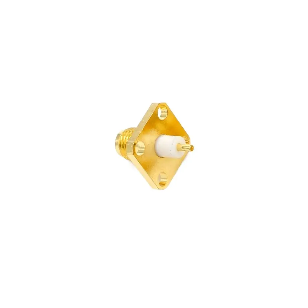 4 Hole Flange SMA Panel Mount Connector Chassis Solder Coax Adapter Connector SMA Female Jack RF Adapter Coaxial High Quality