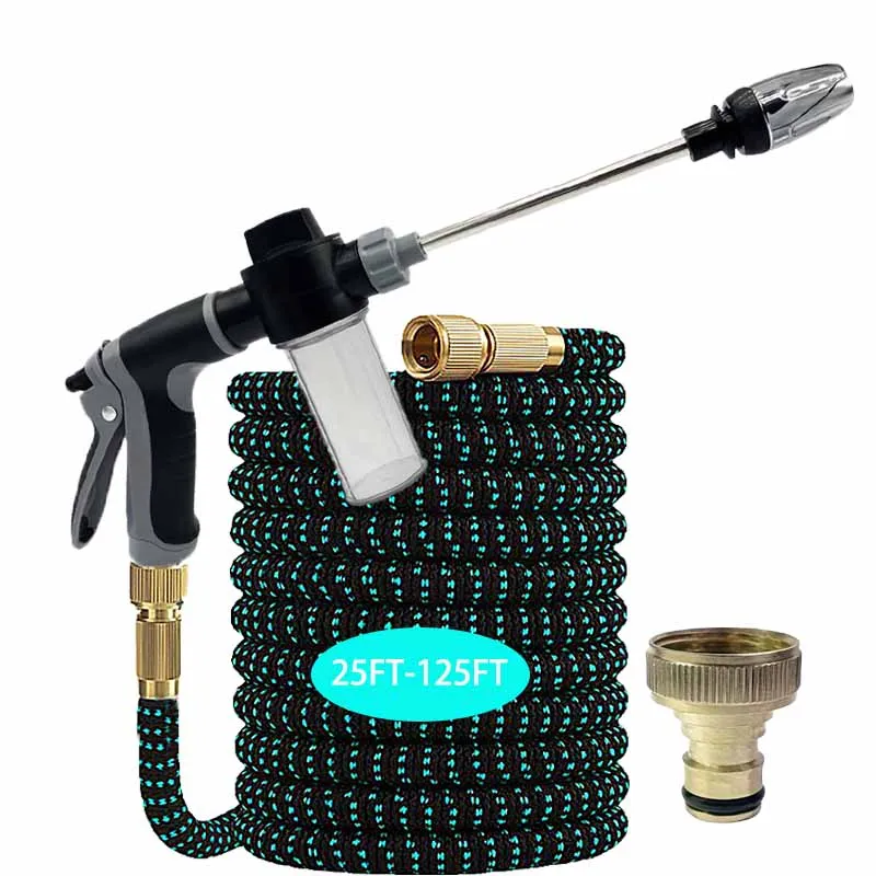 

High Pressure Expansion Hose With Adjustable High-Pressure Car Wash Water Gun, Leak Proof And Explosion-Proof For Outdoor Use