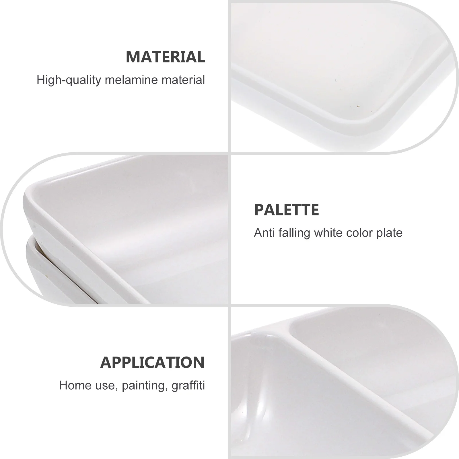 

2 шт., нескользящий поднос для смешивания цветов, гладкая поверхность, держатель для краски художника, блюдо для хранения в кабинете, сервировочный поднос для соуса, блюдо
