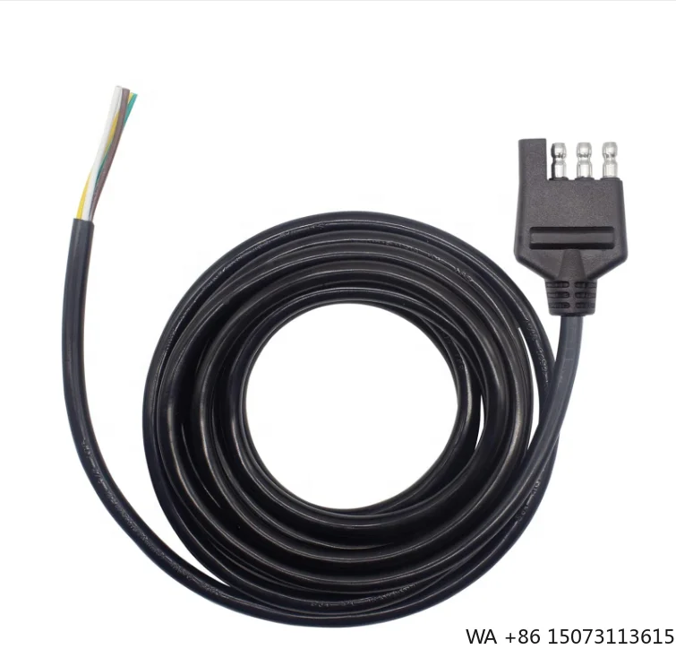 18AWG 5FT 4-Way Trailer Wiring Harness 4-Pin RV Camper Boat Light Plug