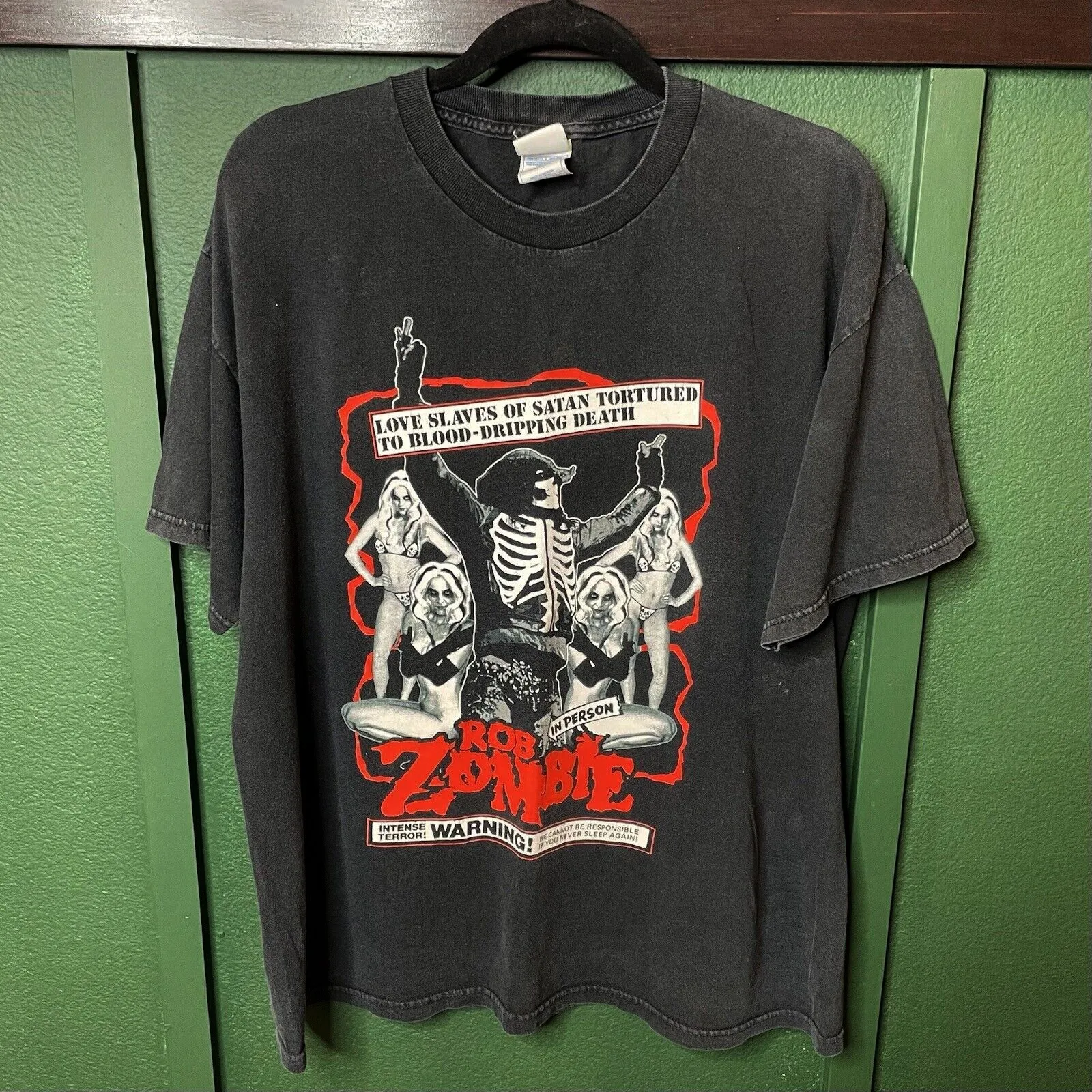90s Rob Zombie Band Tour T-Shirt Faded Dragula Hellbilly REPRINT NH10643