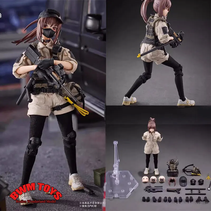 Original HASUKI PA006 1/12 Scale Guard Girl Sharpshooter Cold Spring Feishi Full Set Pocket Art 6inch Action Figure Model Toys