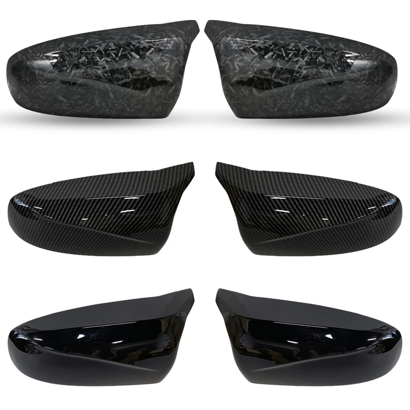 2pcs Side Wing Rearview modified car styling Bright black Carbon Fiber Pattern Mirror Cover caps For BMW X5 E70 X6 E71 2008-2013