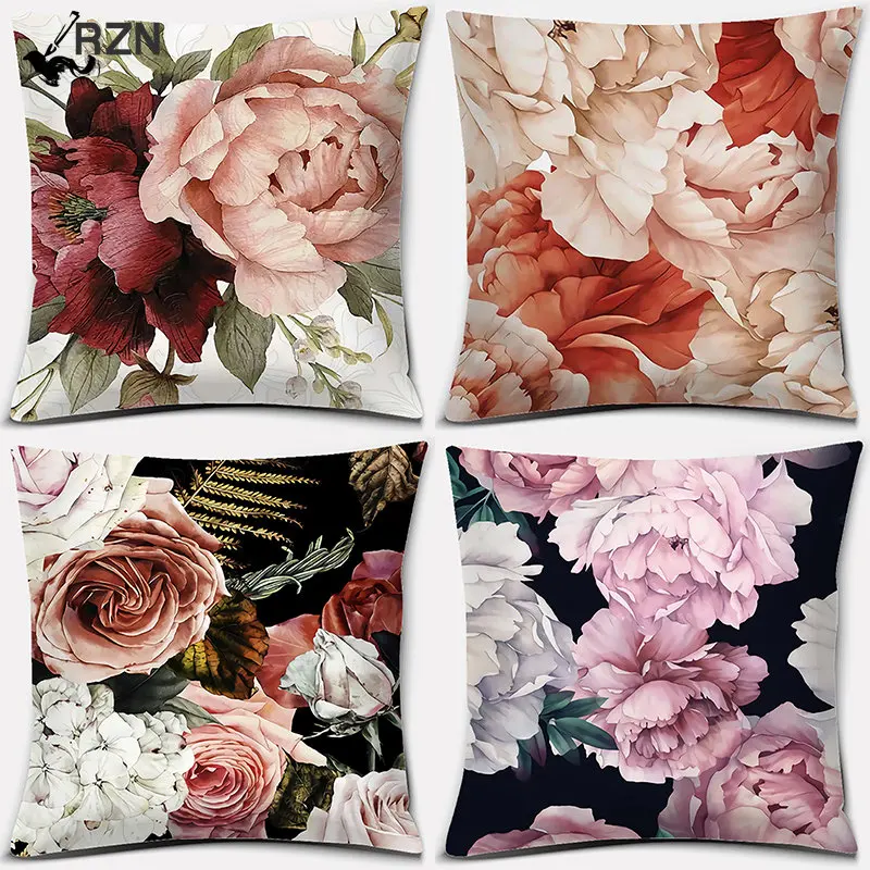 

Fashion Rose Printing Series Pattern Pillowcase Square Pillowcase Home Office Decoration Pillowcase