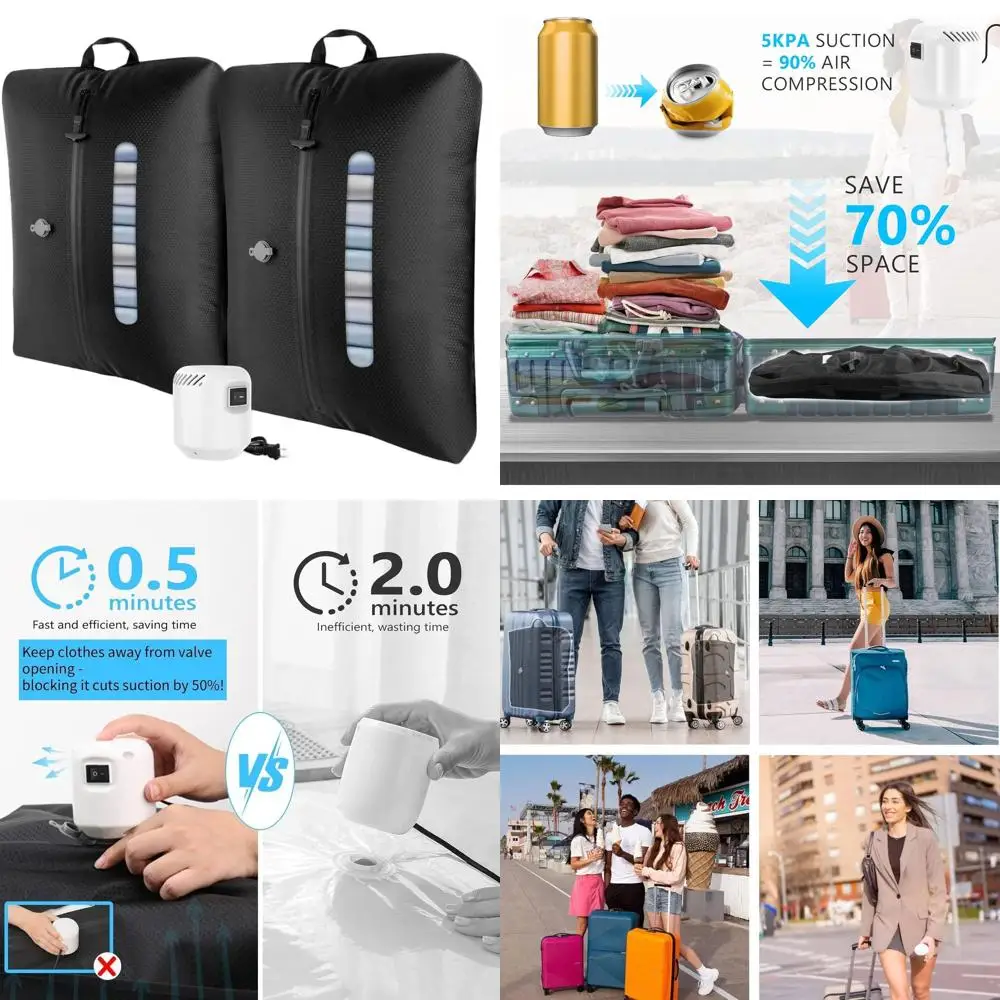 

Многоразовые вакуумные пакеты 2026 с прозрачным окном и насосом 5 кПа, компактные органайзеры для путешествий, для багажа, рюкзаков, костюмов